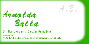 arnolda balla business card